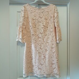 Vince Camuto Blush Lace Long Sleeve Dress